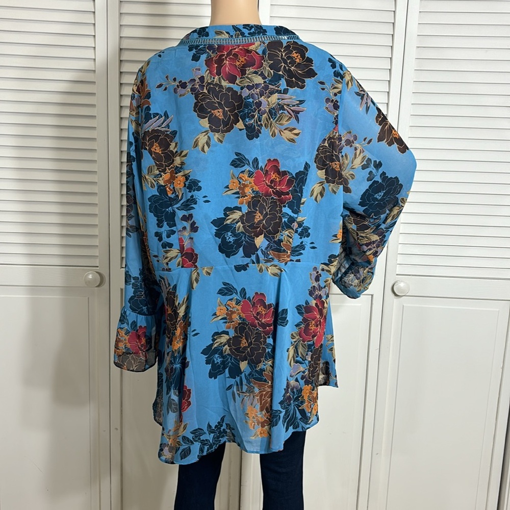 NWT City Chic Lydia Top Peacock Floral Blouse Size 20 - Picture 10 of 13